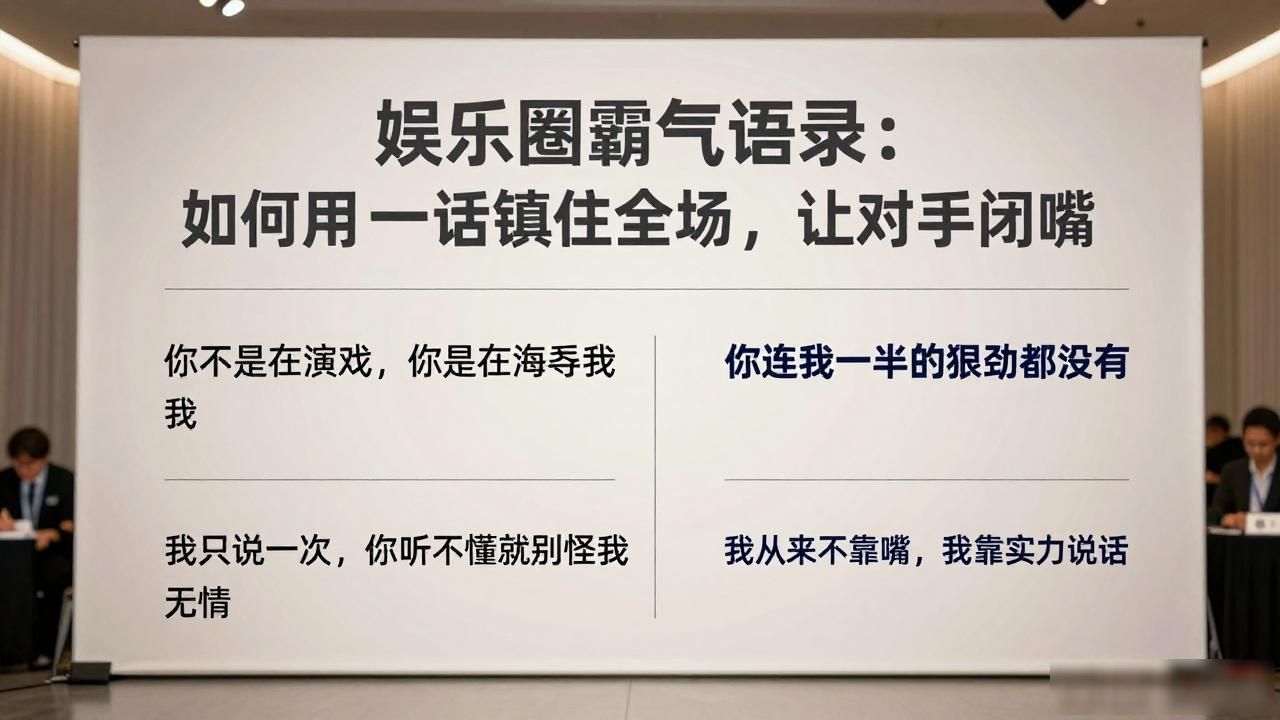 霸气的娱乐名字_娱乐圈语句_娱乐圈霸气语言